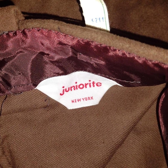 Juniorite Brown Faux Suede Flared Pants - Picture 3 of 5